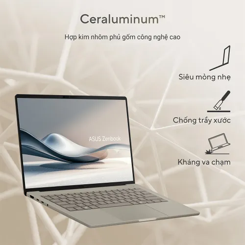 Laptop Asus ZenBook A14 UX3407QA-QD299WS (Snapdragon X X1 26 100 | 16GB | 512GB | 14 inch WUXGA OLED | Win 11 | Office)